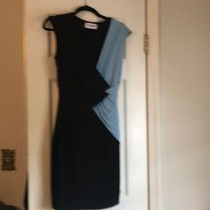 Black and blue dress. Poly spandex.